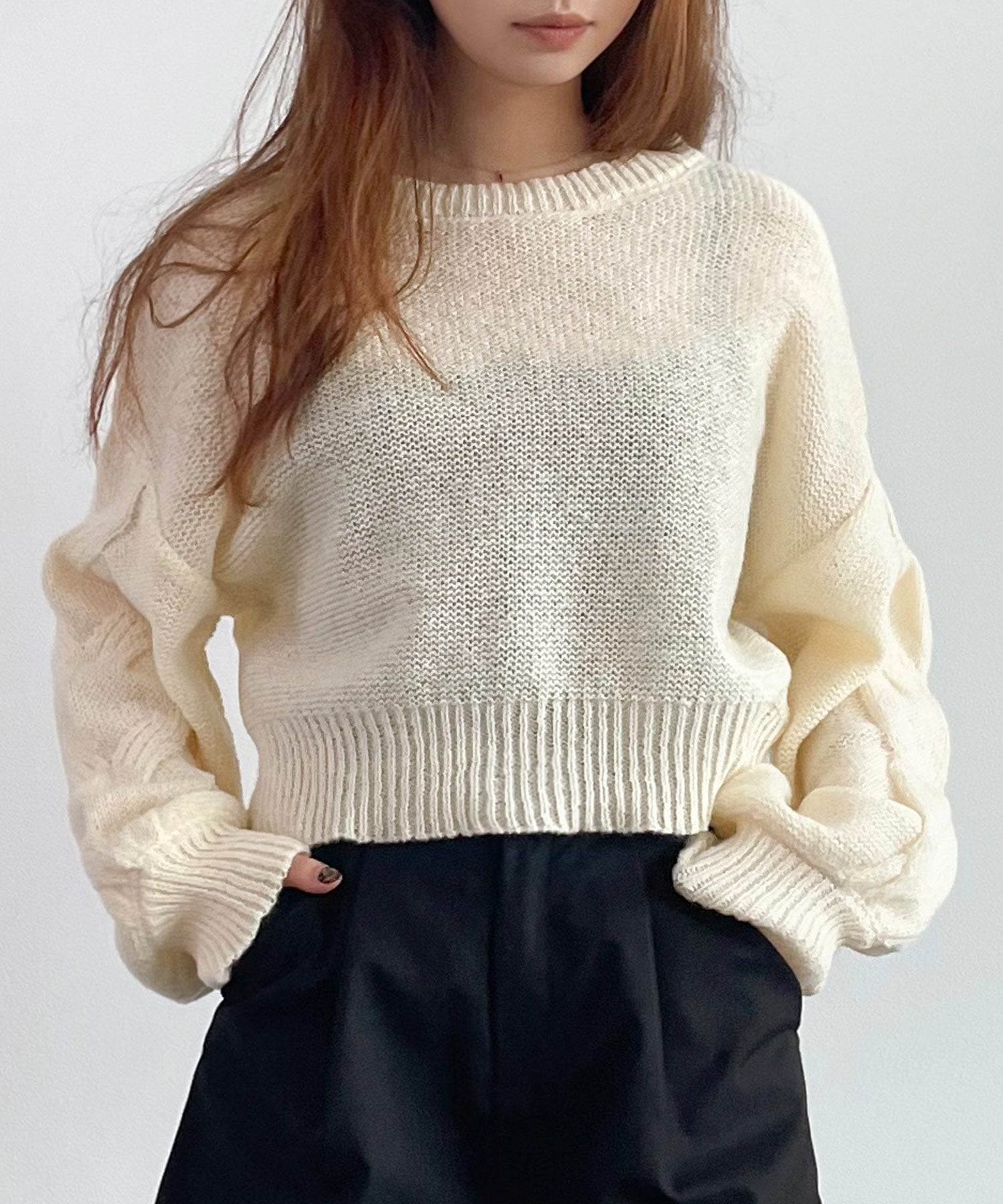 天竺裏編みショート丈ニットsdprb1040-103-38