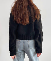 天竺裏編みショート丈ニットsdprb1040 ブラック