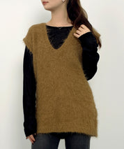 起毛シャギーオーバーサイズVネックベストsdprb1044-103-14