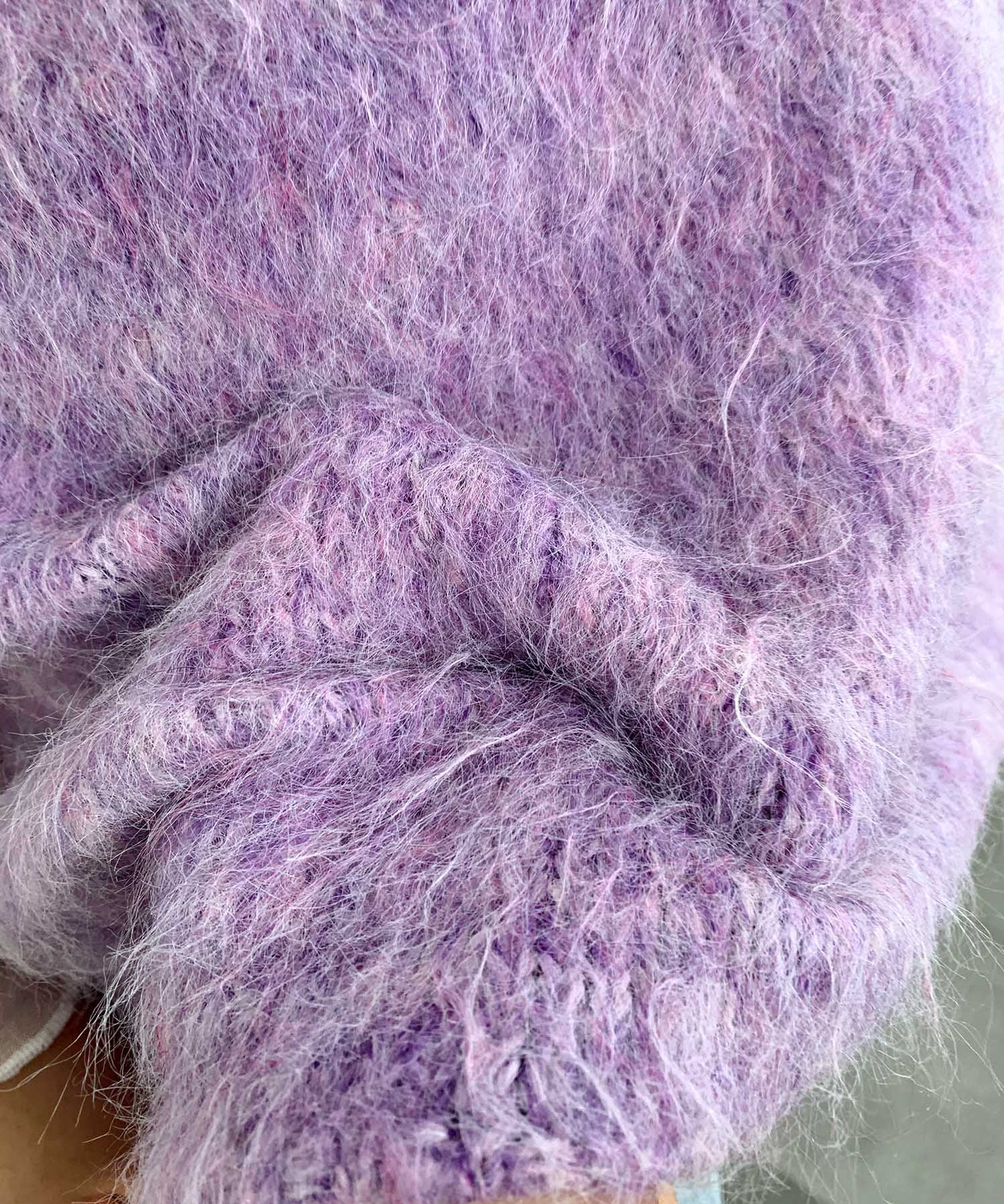 起毛シャギーオーバーサイズVネックベストsdprb1044 パープル