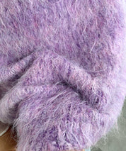 起毛シャギーオーバーサイズVネックベストsdprb1044 パープル