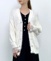 光沢フェザーVネックミドル丈カーディガンsdprb1053-103-38