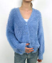 光沢フェザーVネックミドル丈カーディガンsdprb1053-103-5