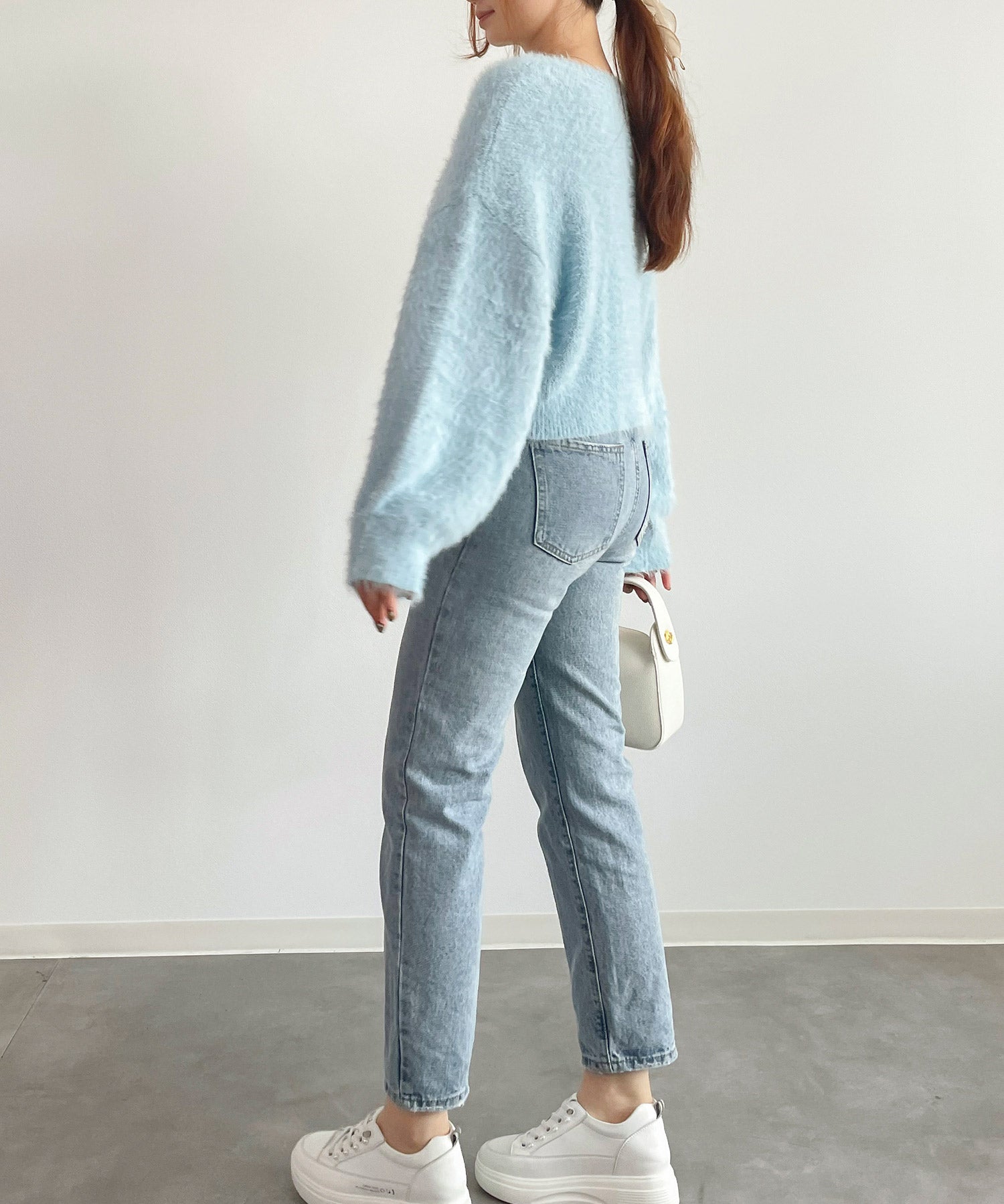 シャギーラウンドニットプルオーバー(4色展開)sdprb1055 ライトブルー