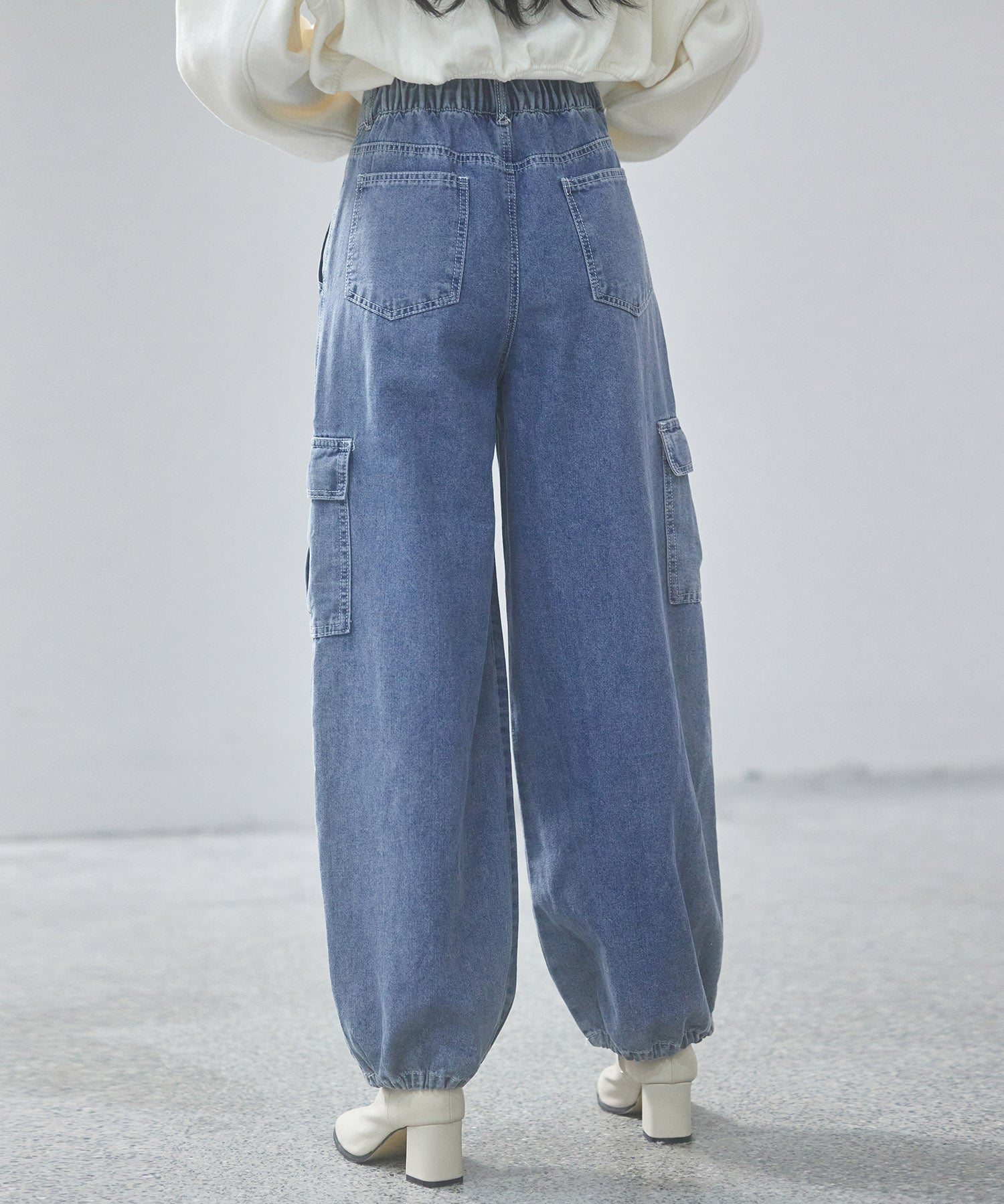カーゴバギーデニムパンツ【3色/2サイズ展開】sdprb220106 ブルー