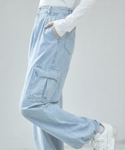 カーゴバギーデニムパンツ【3色/2サイズ展開】sdprb220106 ライトブルー