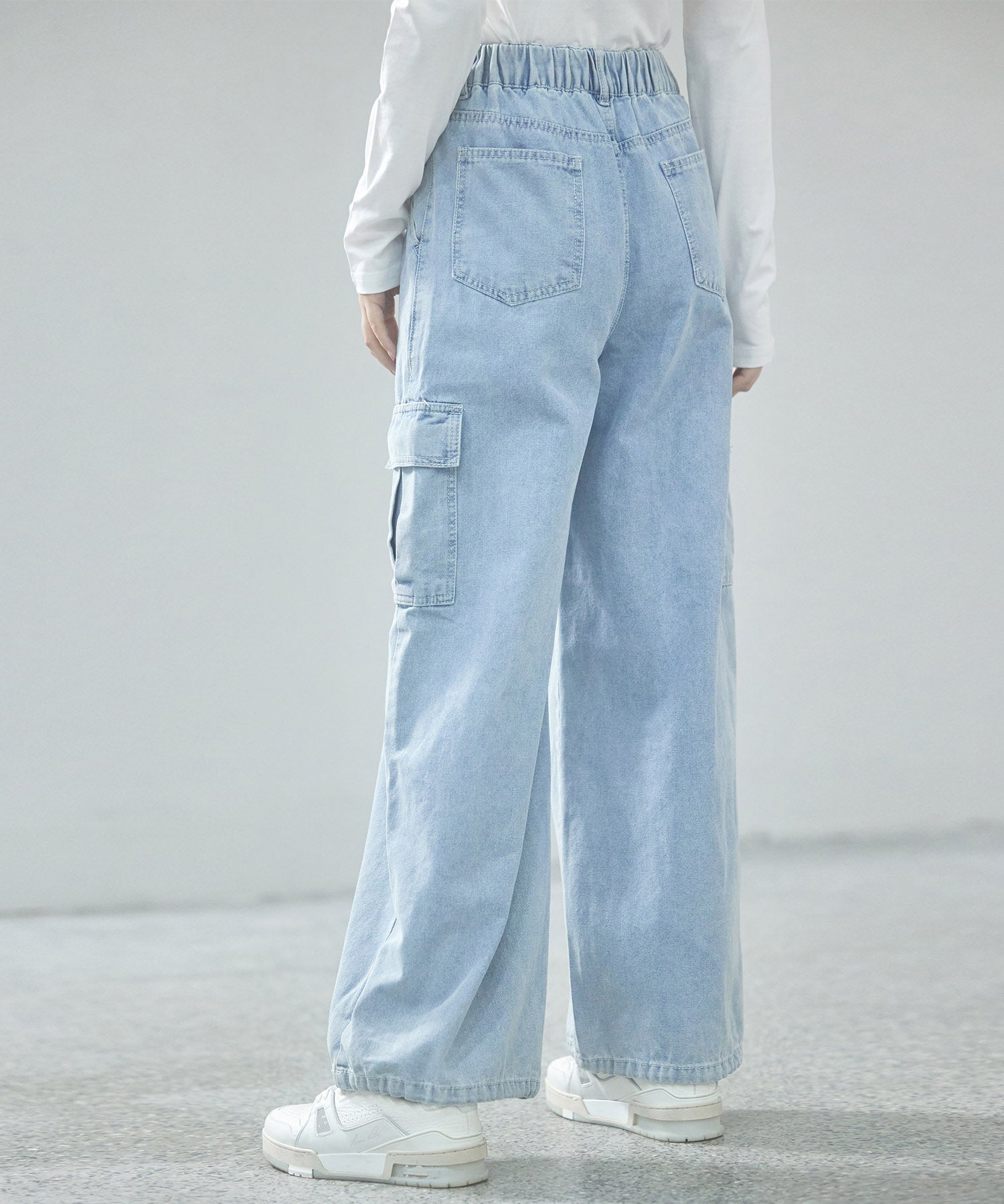カーゴバギーデニムパンツ【3色/2サイズ展開】sdprb220106 ライトブルー