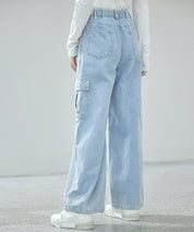 カーゴバギーデニムパンツ【3色/2サイズ展開】sdprb220106 ライトブルー