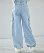 カーゴバギーデニムパンツ【3色/2サイズ展開】sdprb220106 ライトブルー