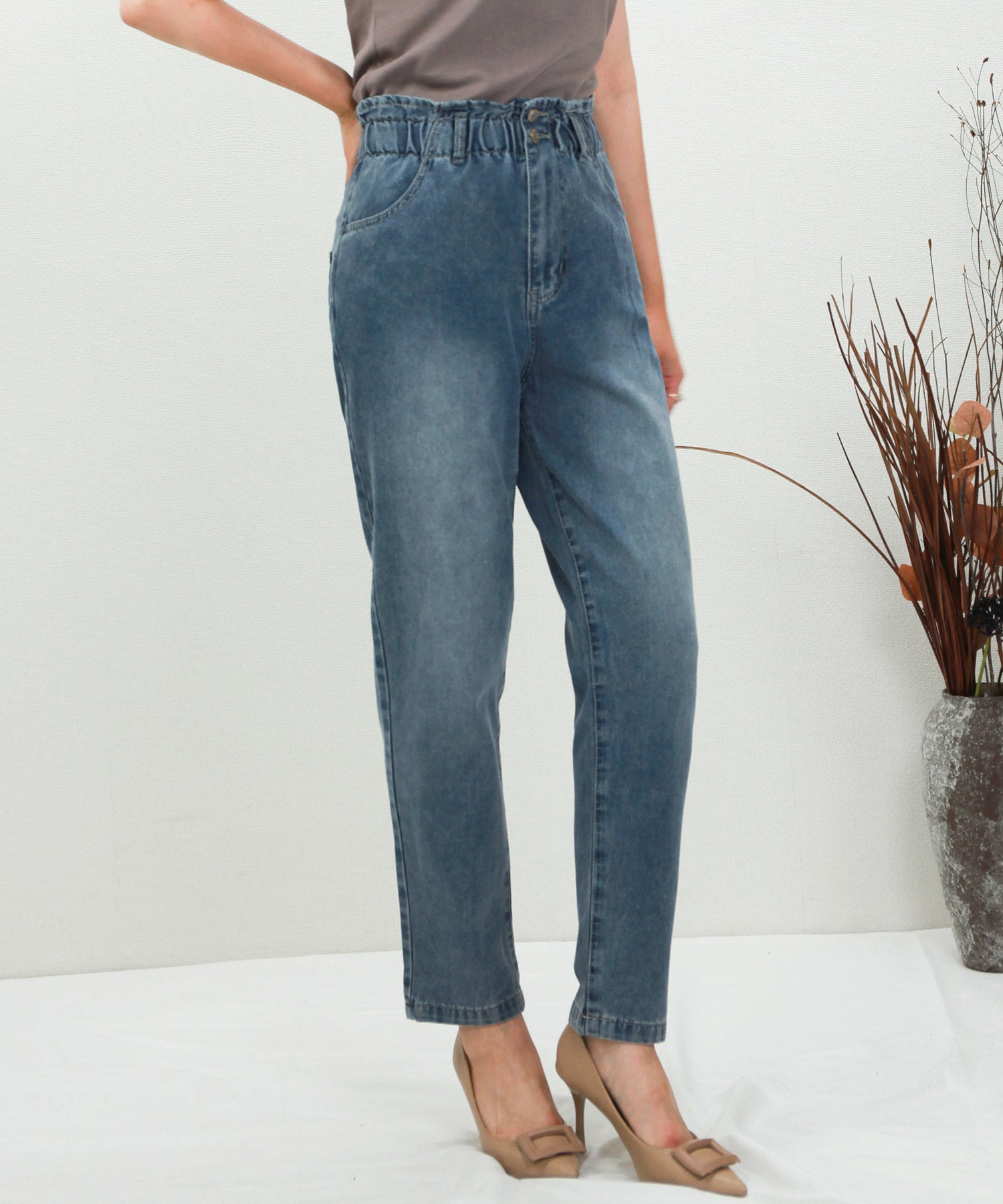 デニムウエストギャザーパンツsdprb228043-103-34