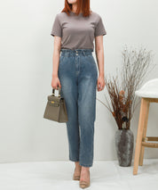 デニムウエストギャザーパンツsdprb228043 ブルー