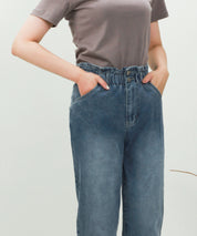 デニムウエストギャザーパンツsdprb228043 ブルー