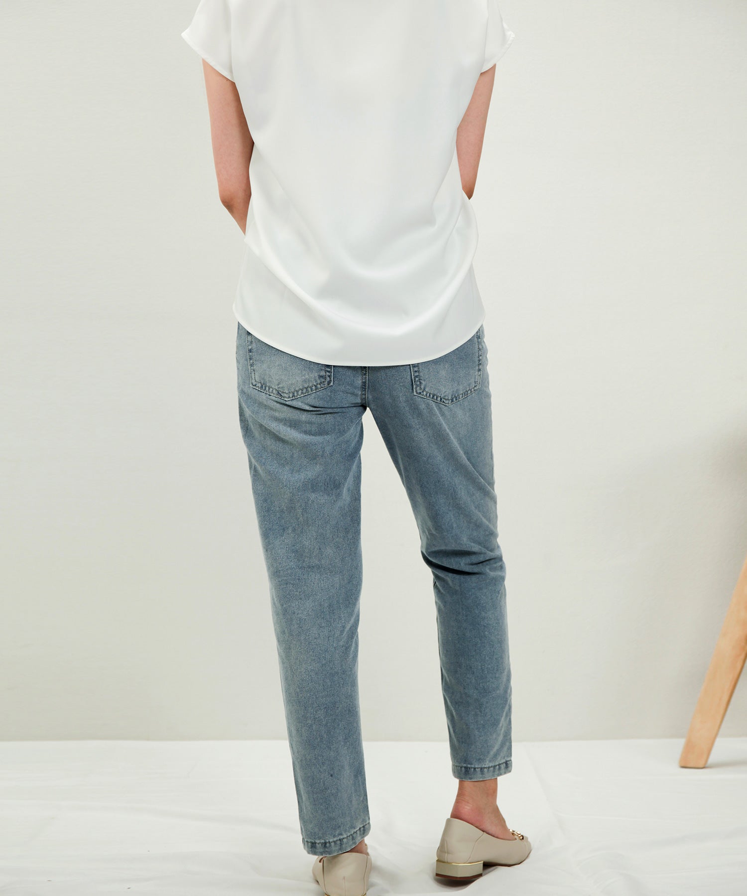 デニムウエストギャザーパンツsdprb228043 ライトブルー