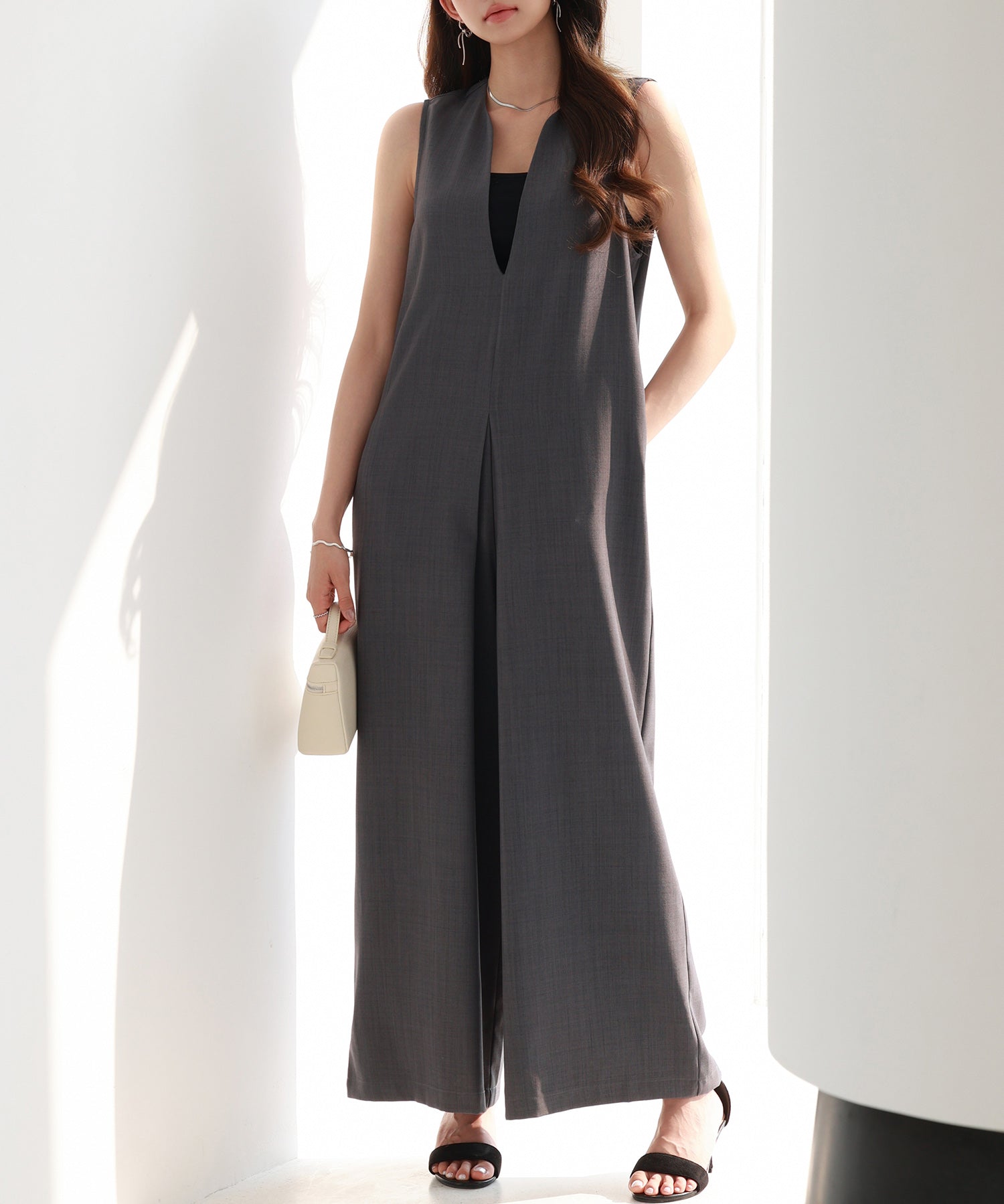 IラインシルエットVネックサロペットsdprb2720-103-365