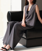 IラインシルエットVネックサロペットsdprb2720 チャコール