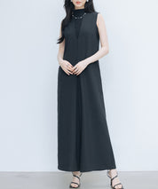 IラインシルエットVネックサロペットsdprb2720 ブラック