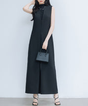 IラインシルエットVネックサロペットsdprb2720 ブラック