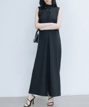 IラインシルエットVネックサロペットsdprb2720 ブラック