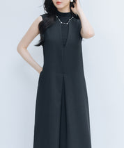 IラインシルエットVネックサロペットsdprb2720 ブラック