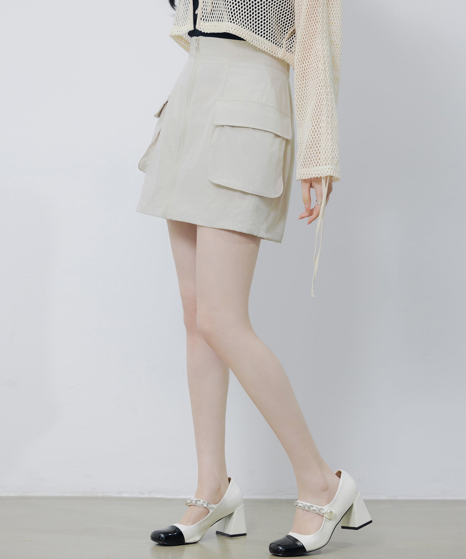 ナイロンカーゴ風ミニスカートsdprb2740-103-38