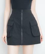 ナイロンカーゴ風ミニスカートsdprb2740 ブラック