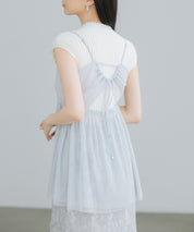 バックリボンチュールキャミビスチェsdprb4352 ライトグレー