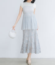 バックリボンチュールキャミビスチェsdprb4352 ライトグレー