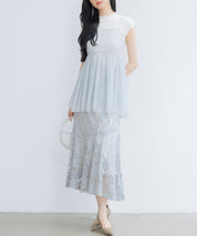 バックリボンチュールキャミビスチェsdprb4352 ライトグレー