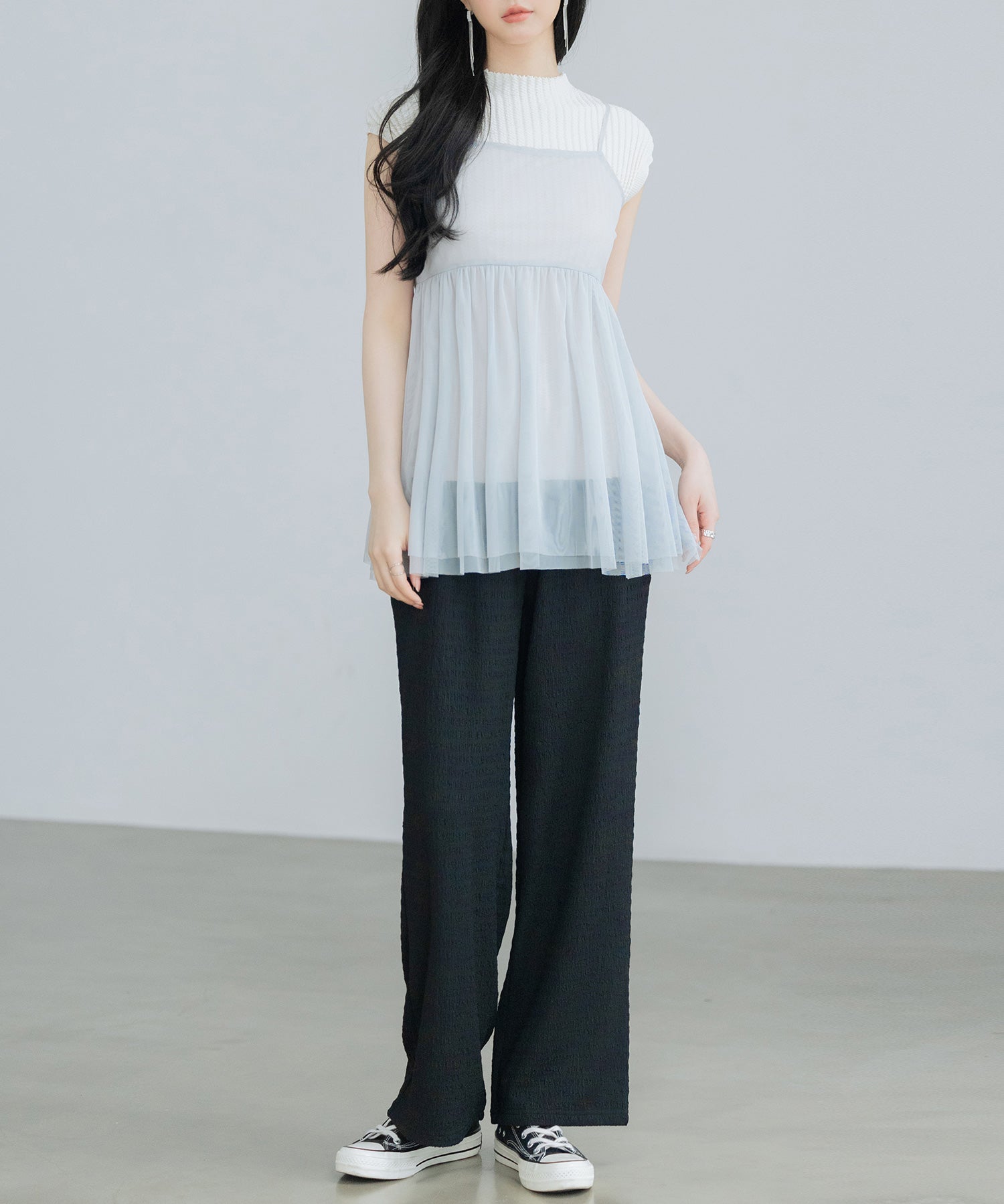 バックリボンチュールキャミビスチェsdprb4352 ライトグレー