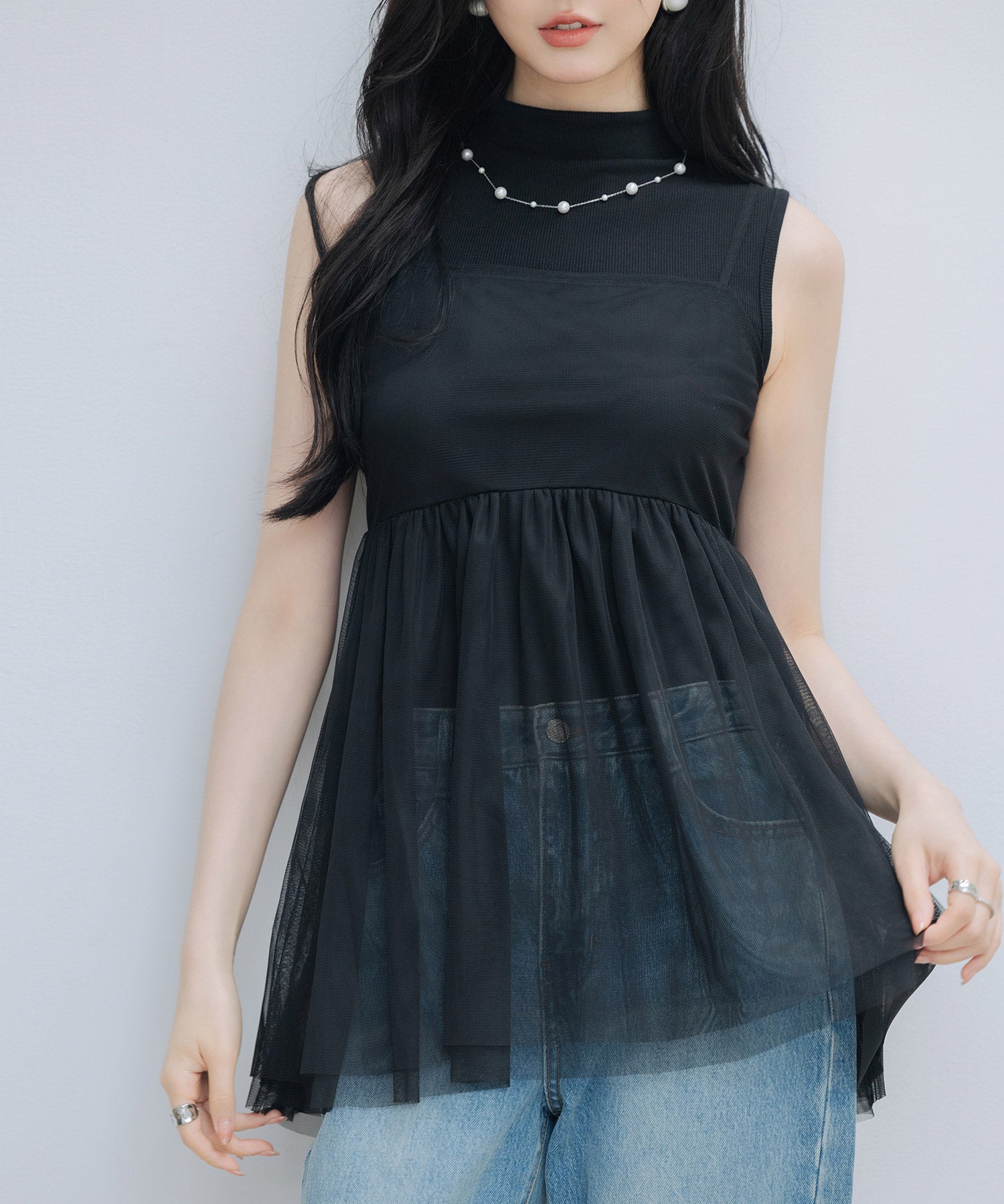 バックリボンチュールキャミビスチェsdprb4352-103-8