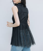 バックリボンチュールキャミビスチェsdprb4352 ブラック