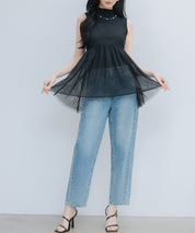 バックリボンチュールキャミビスチェsdprb4352 ブラック