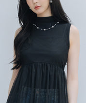 バックリボンチュールキャミビスチェsdprb4352 ブラック