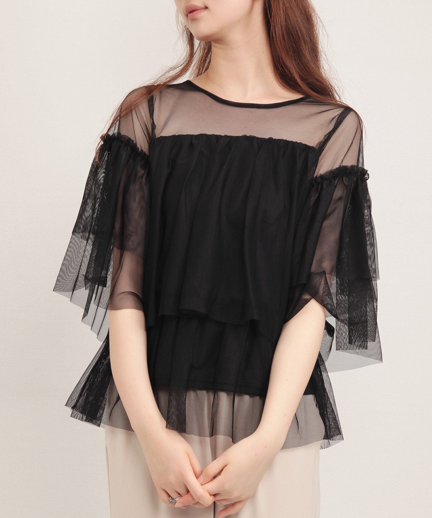 7分袖丈ティアードチュールブラウスsdprb4365-103-8