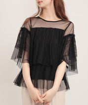 7分袖丈ティアードチュールブラウスsdprb4365-103-8