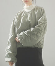 ノーカラー袖ギャザーブルゾンsdprb7010 ライトカーキ