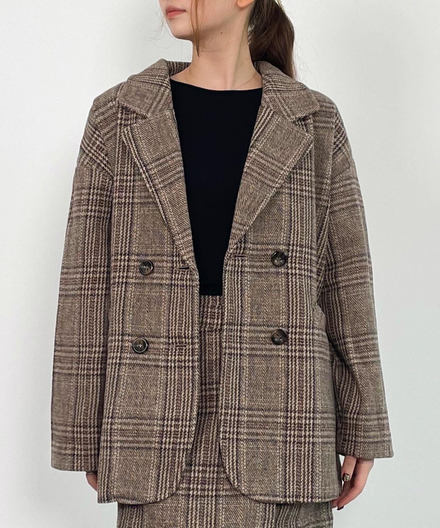 チャック柄ミドル丈ジャケット 【セットアップ対応】sdprb8065-103-17