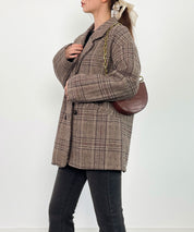 チャック柄ミドル丈ジャケット 【セットアップ対応】sdprb8065 ブラウン