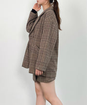 チャック柄ミドル丈ジャケット 【セットアップ対応】sdprb8065 ブラウン