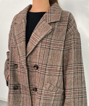 チャック柄ミドル丈ジャケット 【セットアップ対応】sdprb8065 ブラウン