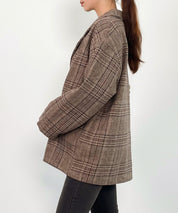 チャック柄ミドル丈ジャケット 【セットアップ対応】sdprb8065 ブラウン