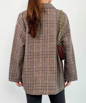 チャック柄ミドル丈ジャケット 【セットアップ対応】sdprb8065 ブラウン