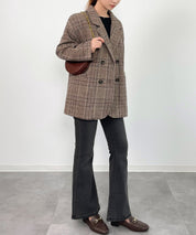 チャック柄ミドル丈ジャケット 【セットアップ対応】sdprb8065 ブラウン