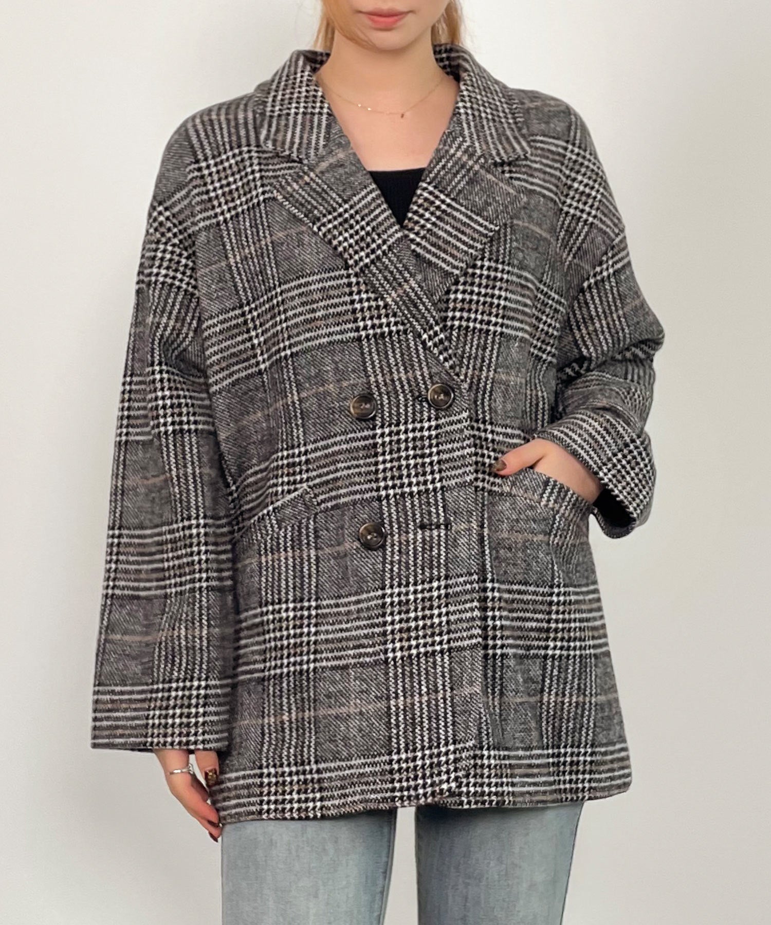 チャック柄ミドル丈ジャケット 【セットアップ対応】sdprb8065-103-8