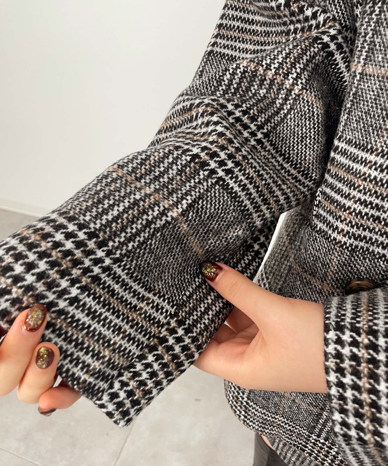 チャック柄ミドル丈ジャケット 【セットアップ対応】sdprb8065 ブラック