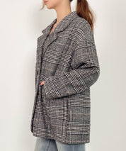 チャック柄ミドル丈ジャケット 【セットアップ対応】sdprb8065 ブラック