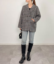 チャック柄ミドル丈ジャケット 【セットアップ対応】sdprb8065 ブラック