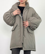 2way袖取り外しスタンドカラーコート/ベストsdprb8148 カーキ