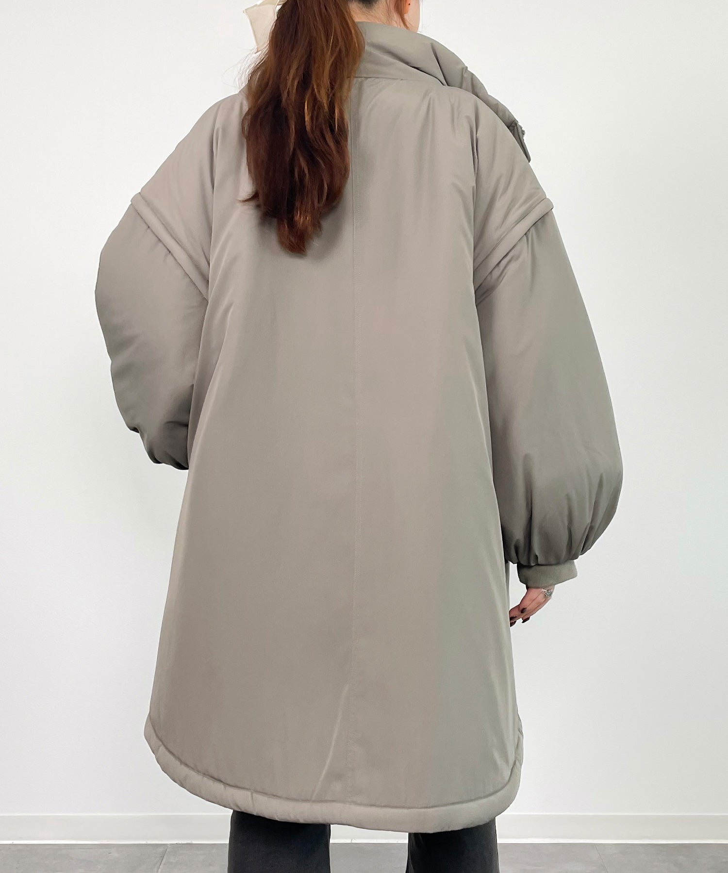 2way袖取り外しスタンドカラーコート/ベストsdprb8148 カーキ