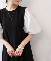 パフスリープクルーネックワンピースsdprrt3420 ホワイト